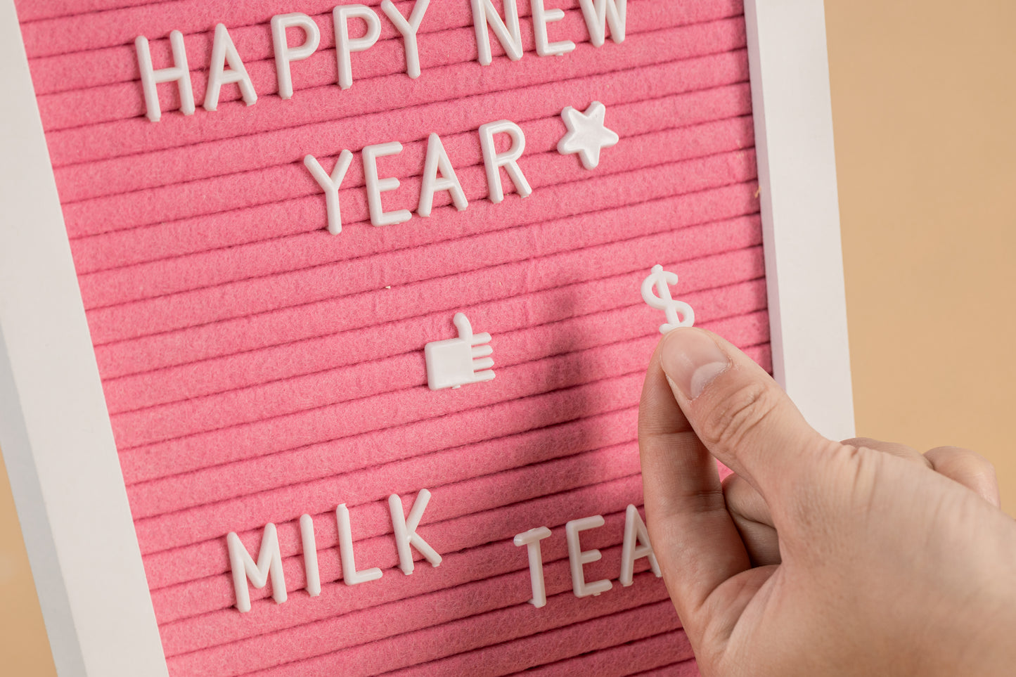Boba Letter Board - Rose Milk Tea