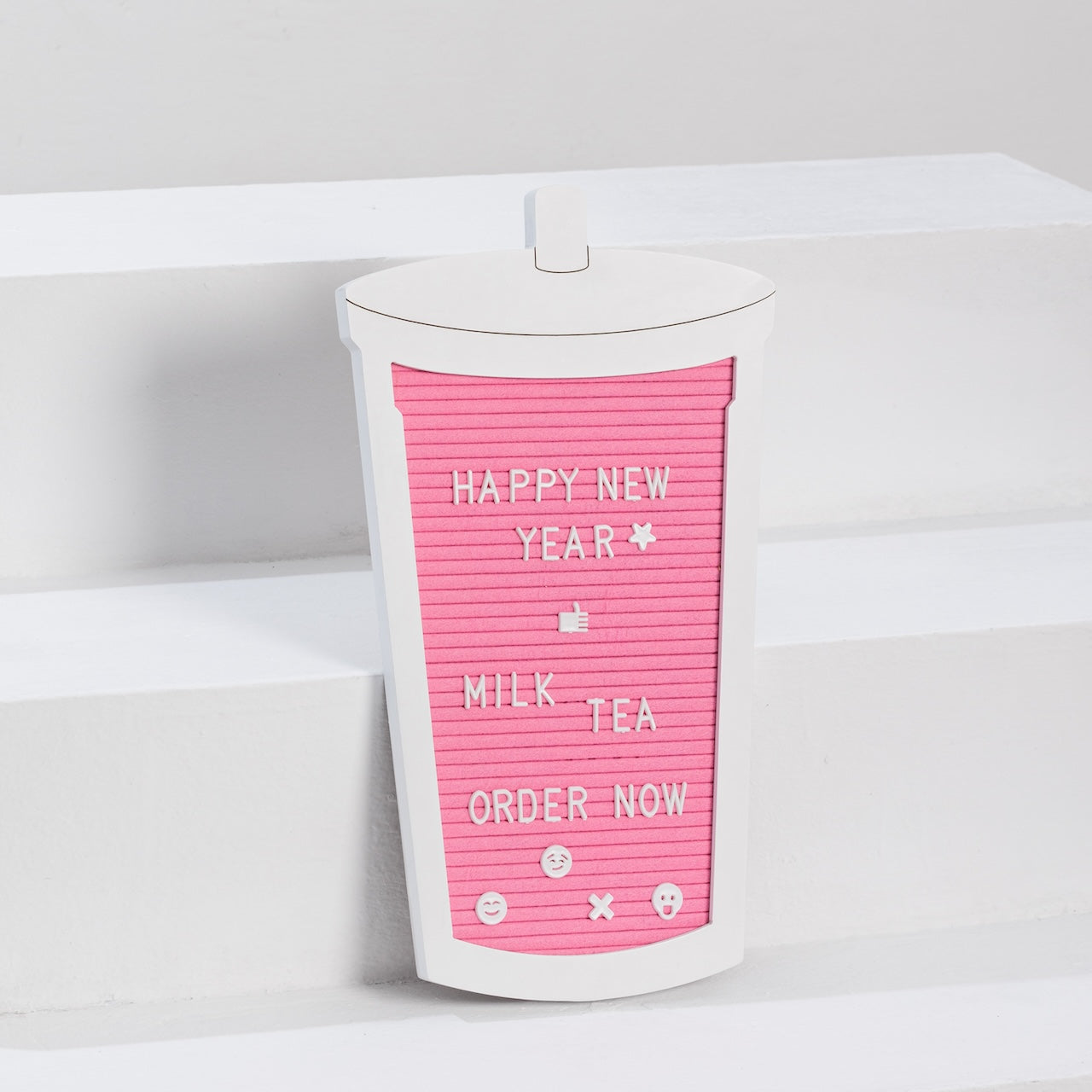 Boba Letter Board - Rose Milk Tea