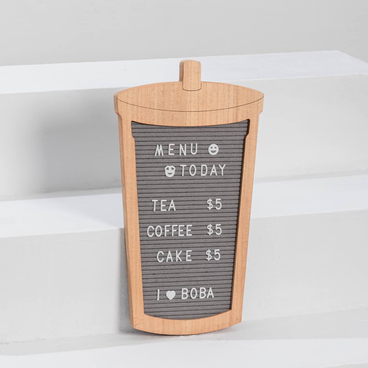 The Boba Letter Board - Black Sesame Latte