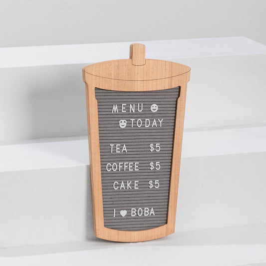 The Boba Letter Board - Black Sesame Latte