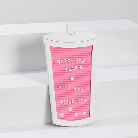 Boba Letter Board - Rose Milk Tea